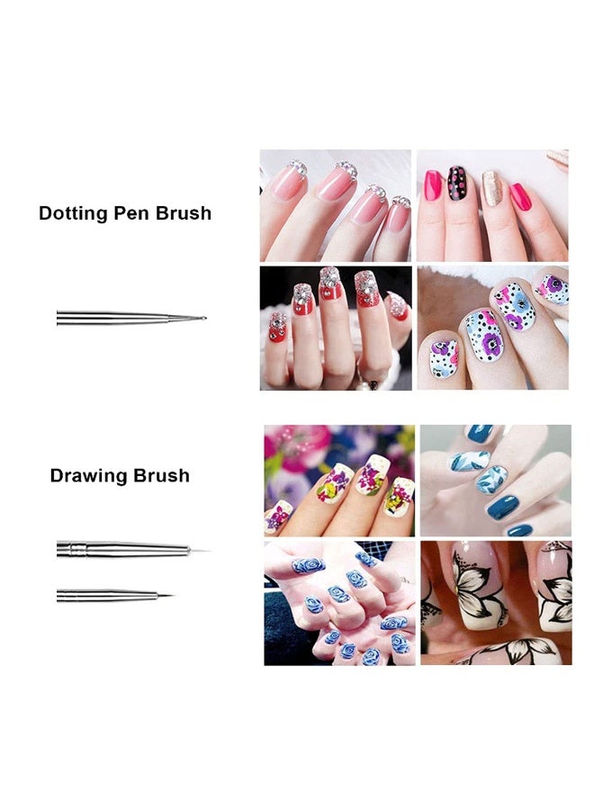 Mordely Nail Art Kit, Nail Pen Designer Kit - Nail Art Brush and Dotting Tool Pens Best for Nail Art and Facial Detailed Painting, Set of 20pcs White - Image 3